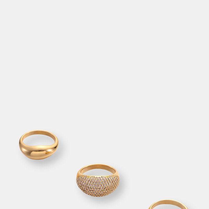 Shop Ettika Timeless Glamour 18k Gold Plated Ring Set