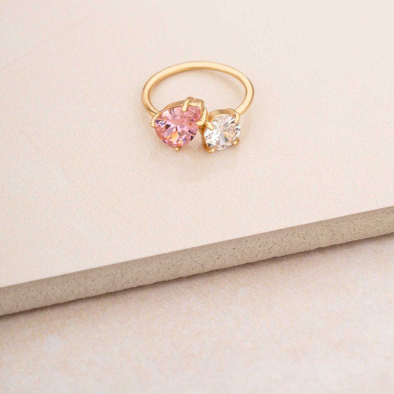 Ettika Toi Et Moi Forever 18k Gold Plated Ring In Pink
