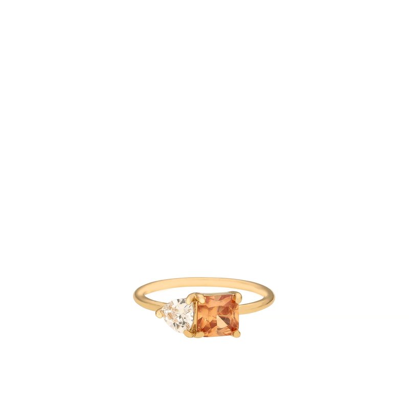 Ettika Toi Et Moi My Love 18k Gold Plated Ring In Brown