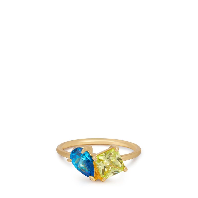 Ettika Toi Et Moi Pop Of Color 18k Gold Plated Ring In Blue