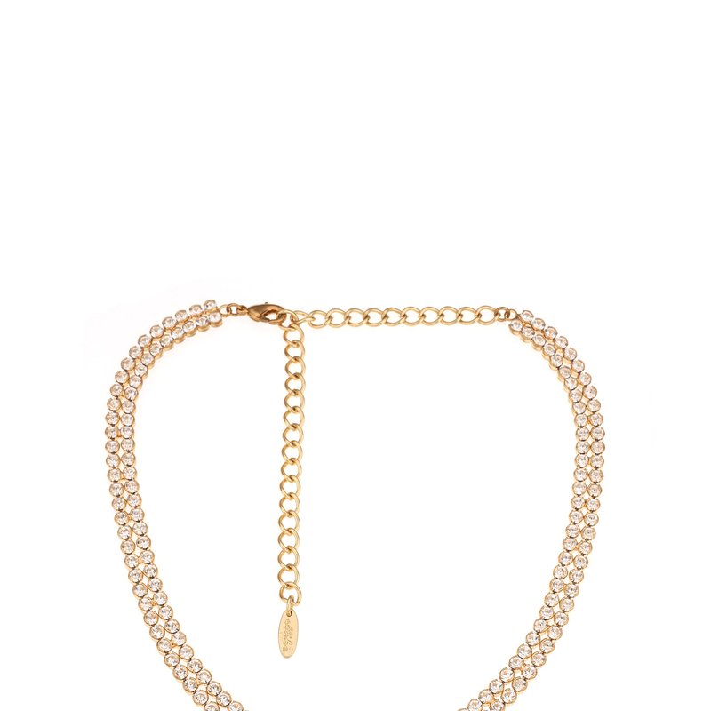 Shop Ettika Two Rows Of Crystal Sparkle 18k Gold Plated Choker
