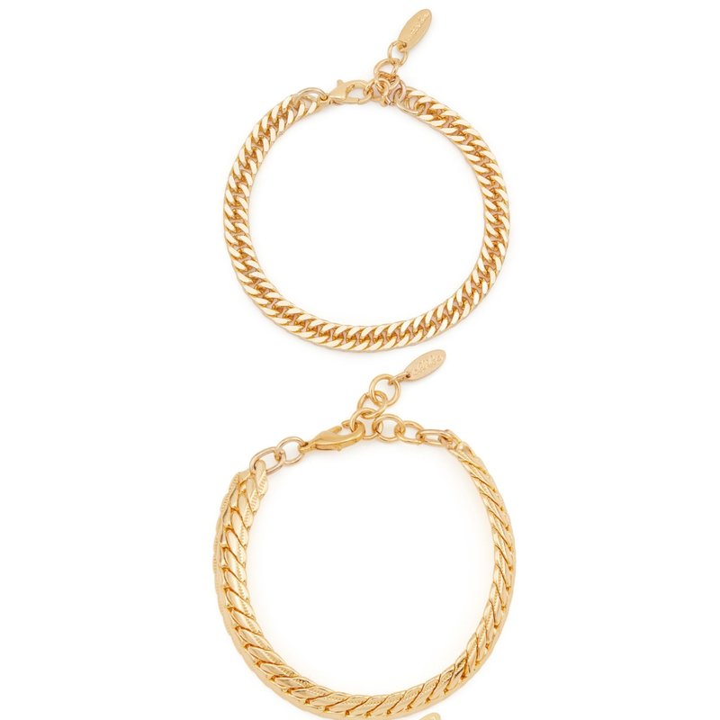 Ettika Ultimate Everyday 18k Gold Link Chain Bracelet Set