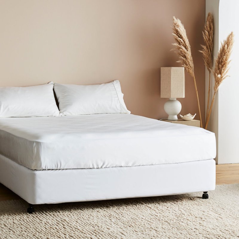 Ettitude Signature Sateen Fitted Sheet In White