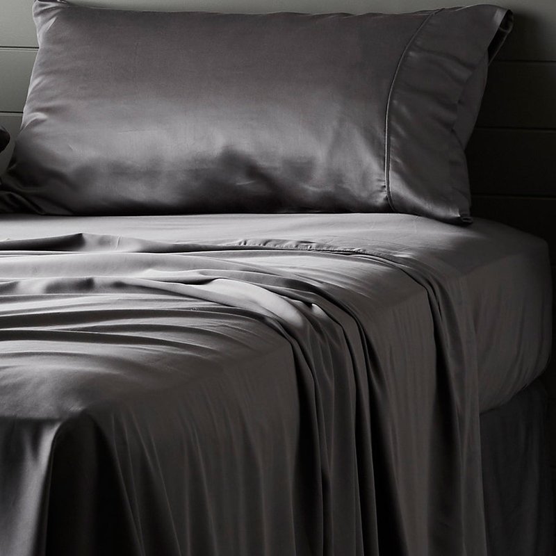 Ettitude Signature Sateen Fitted Sheet In Gray