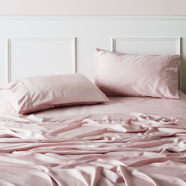Ettitude Signature Sateen Fitted Sheet In Pink
