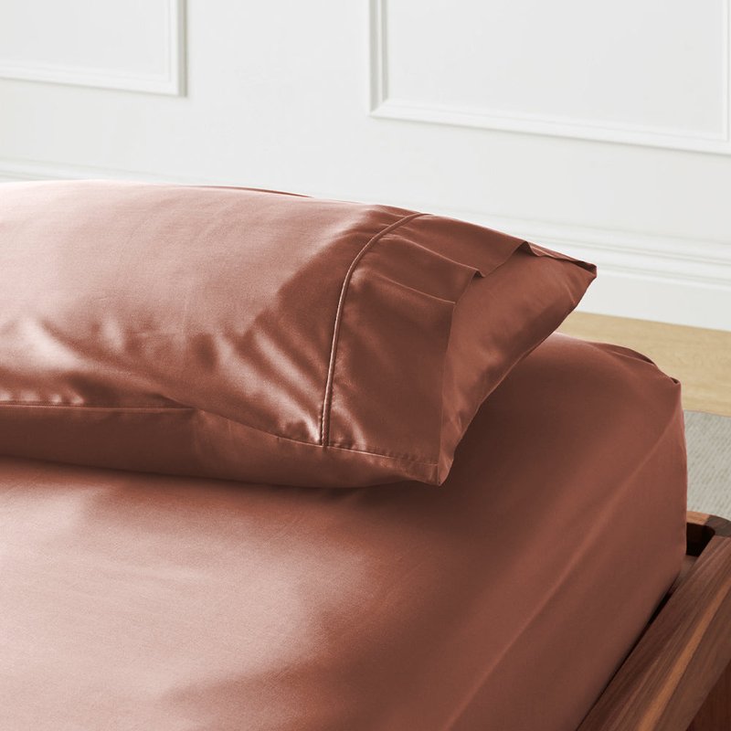 Ettitude Signature Sateen Fitted Sheet In Brown