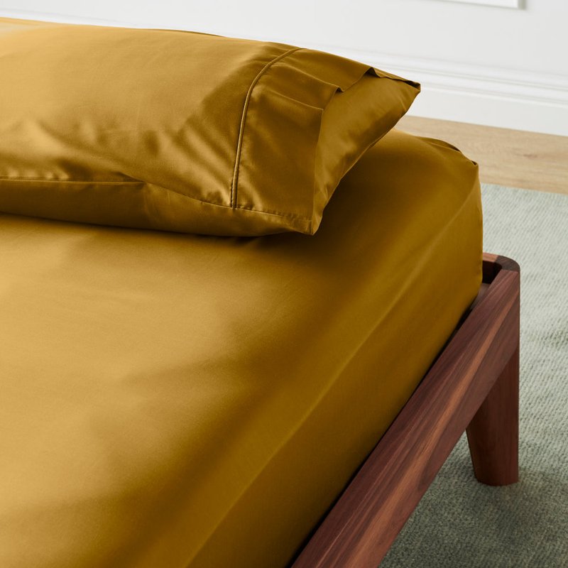 Ettitude Signature Sateen Fitted Sheet In Yellow