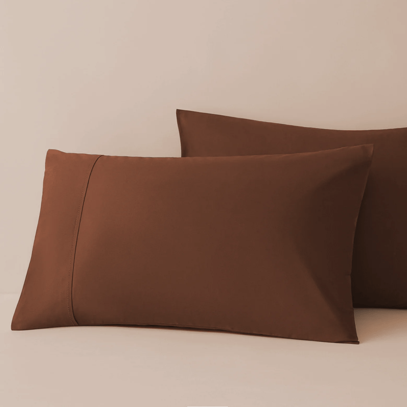 Eucalypso Eucalyptus Silk Tencel Pillowcase Set In Brown