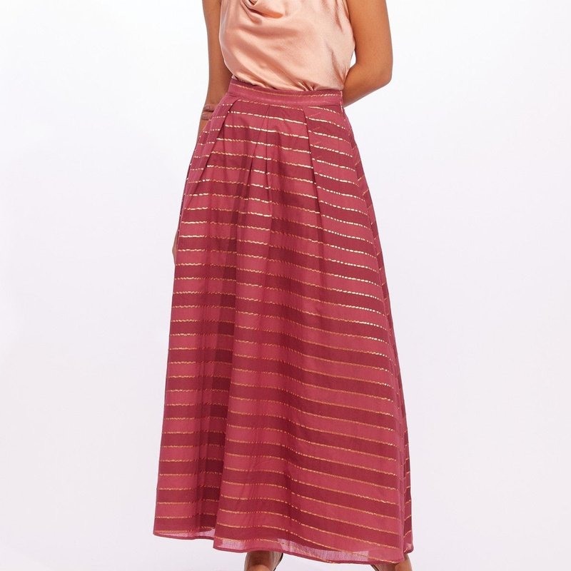 Shop Eva Franco Striped Ball Skirt In Red