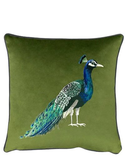 Evans Lichfield Peacock Throw Pillow Cover - Olive product