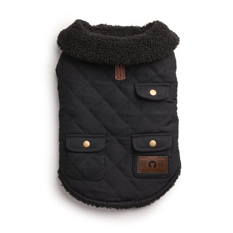 Fabdog Black Quilted Shearling Coat
