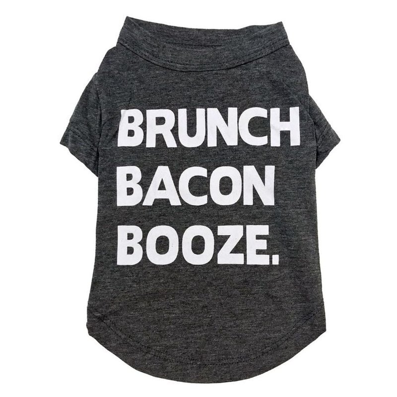 Fabdog Brunch Bacon Booze T-shirt In Grey
