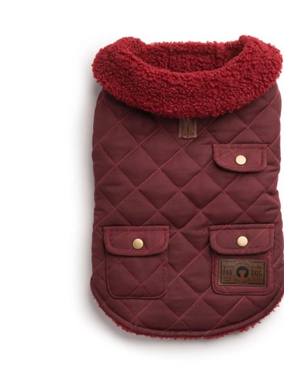 fabdog Burgundy Quilted Shearling Coat product