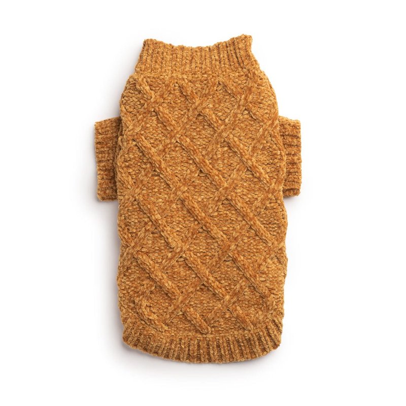 Fabdog Gold Chenille Pet Sweater In Brown