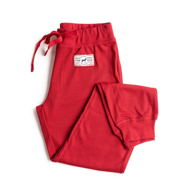 Fabdog Red Thermal Matching Human Pajamas
