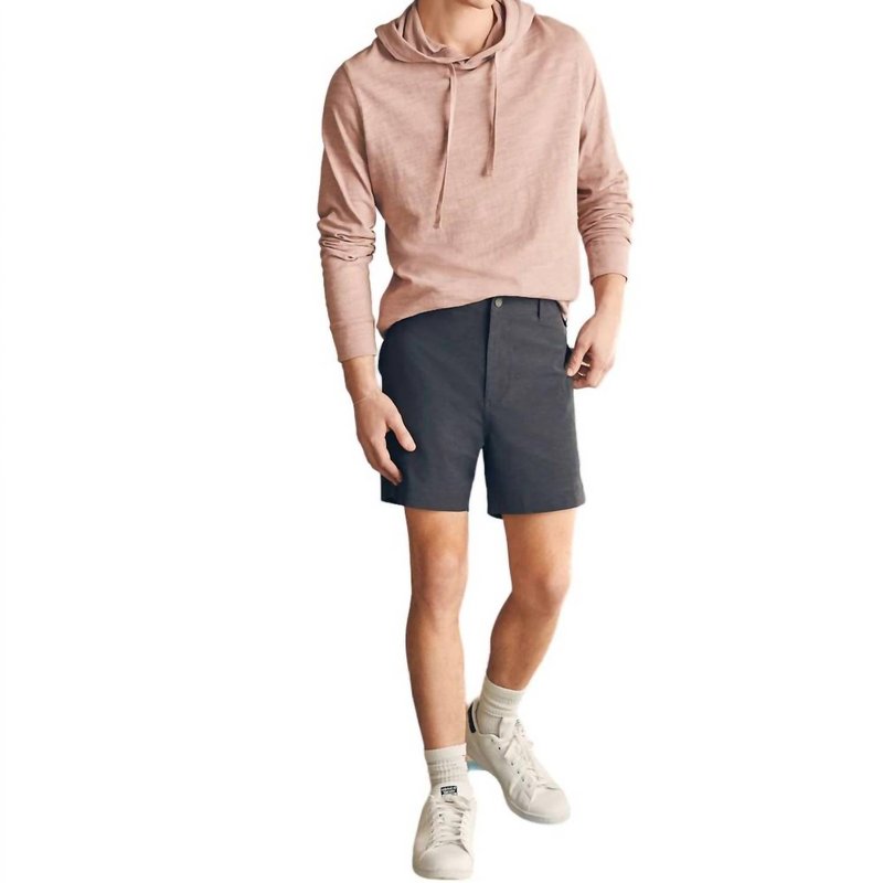 Faherty All Day Shorts 5" In Charcoal In Pink