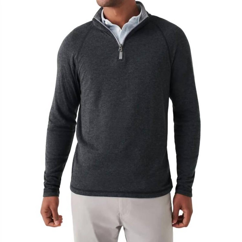 Shop Faherty Cloud Quarter Zip Sweatshirt In Charcoal Heather In Grey