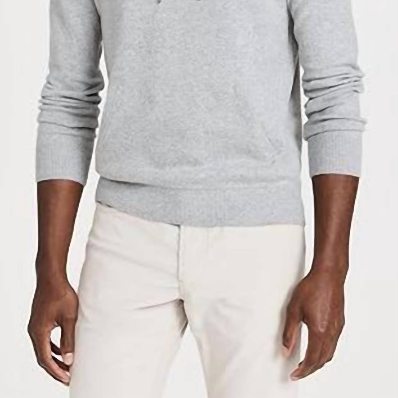 Faherty Jackson Sweater Hoodie In Grey Cliff Heather In White