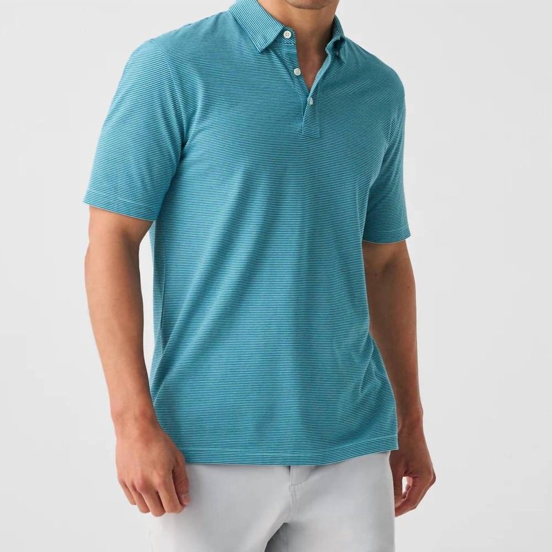 Shop Faherty Short Sleeve Movement Pique Polo In Blue