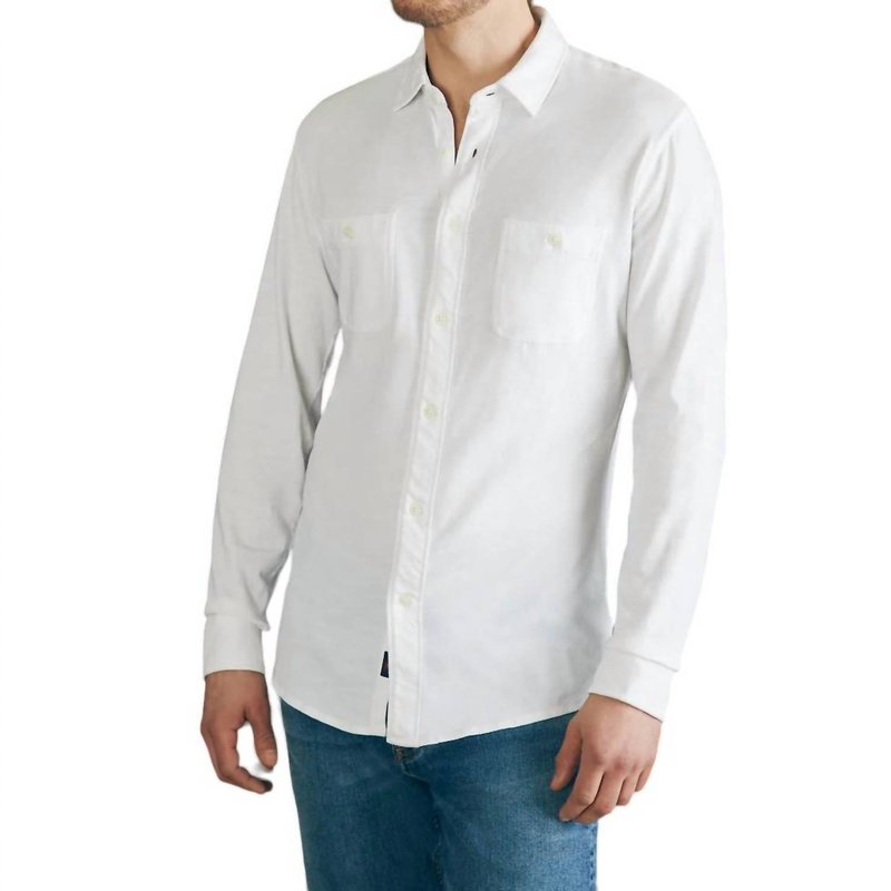 Shop Faherty Sunwashed Knit Shirt In White
