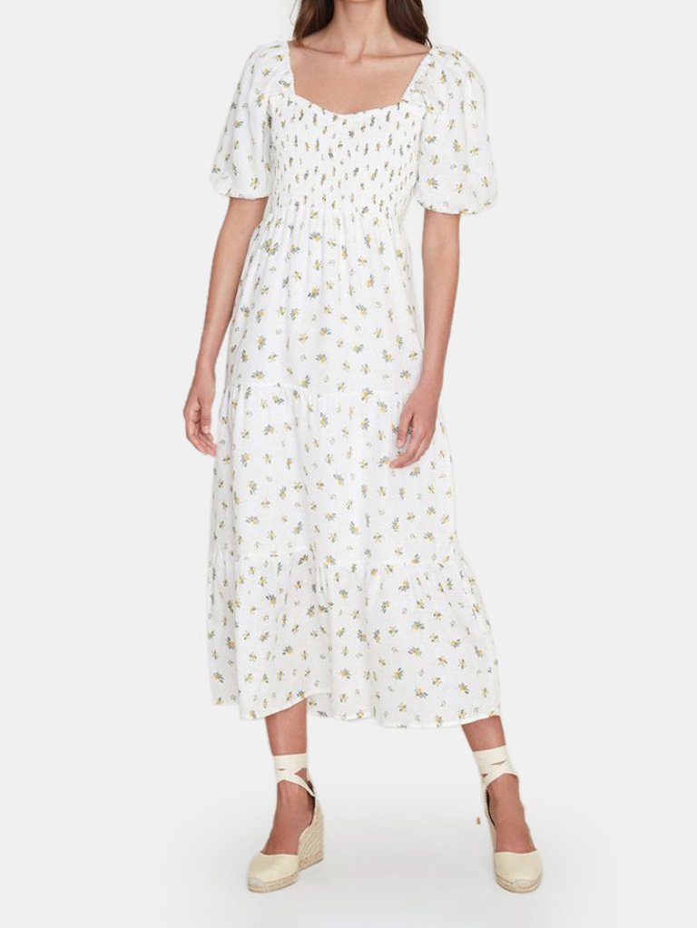Gianna Puff Sleeve Midi Dress  - Carrie Floral Print