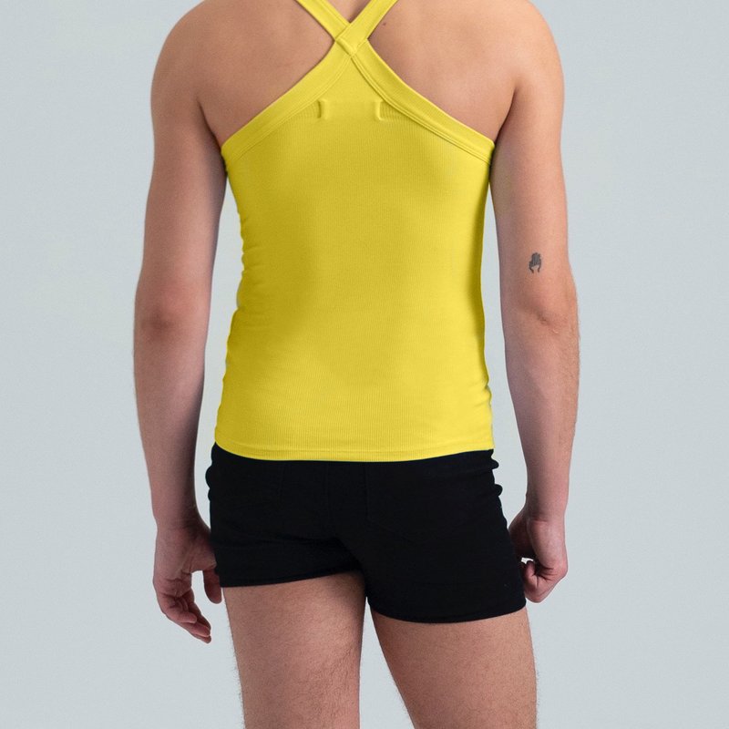 Fang Essential Racer Back Ribbed Tank In Yellow
