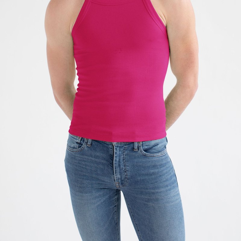 Fang Essential Ribbed Tank In Pink