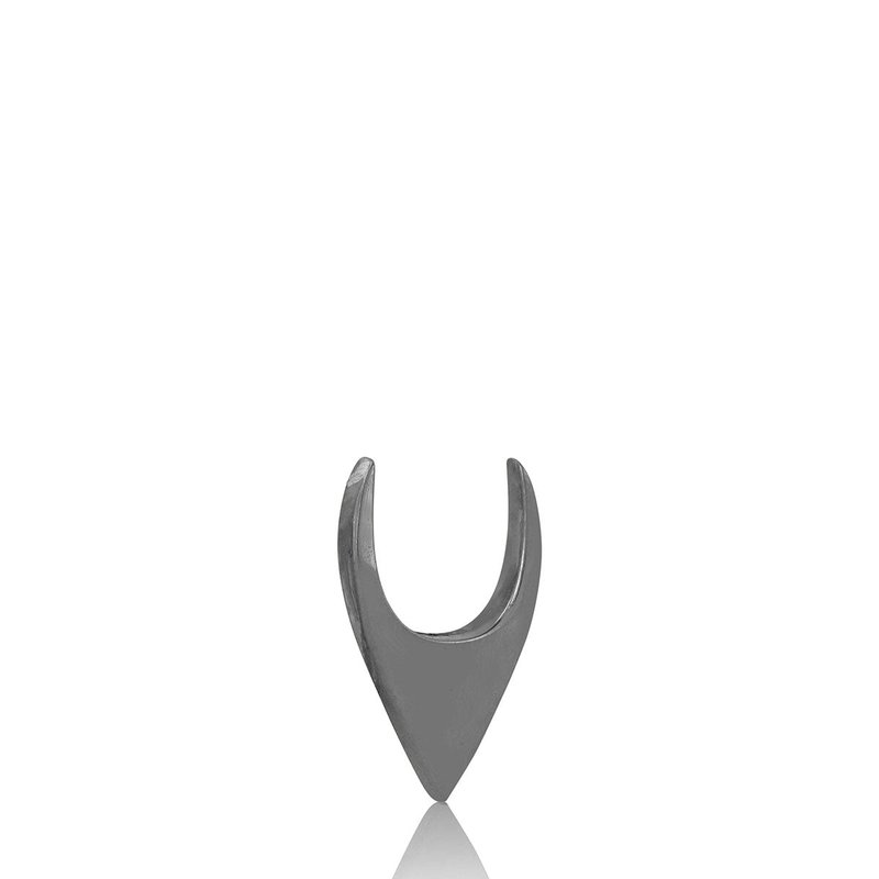 Fang Logo Stud Earring Black Rhodium
