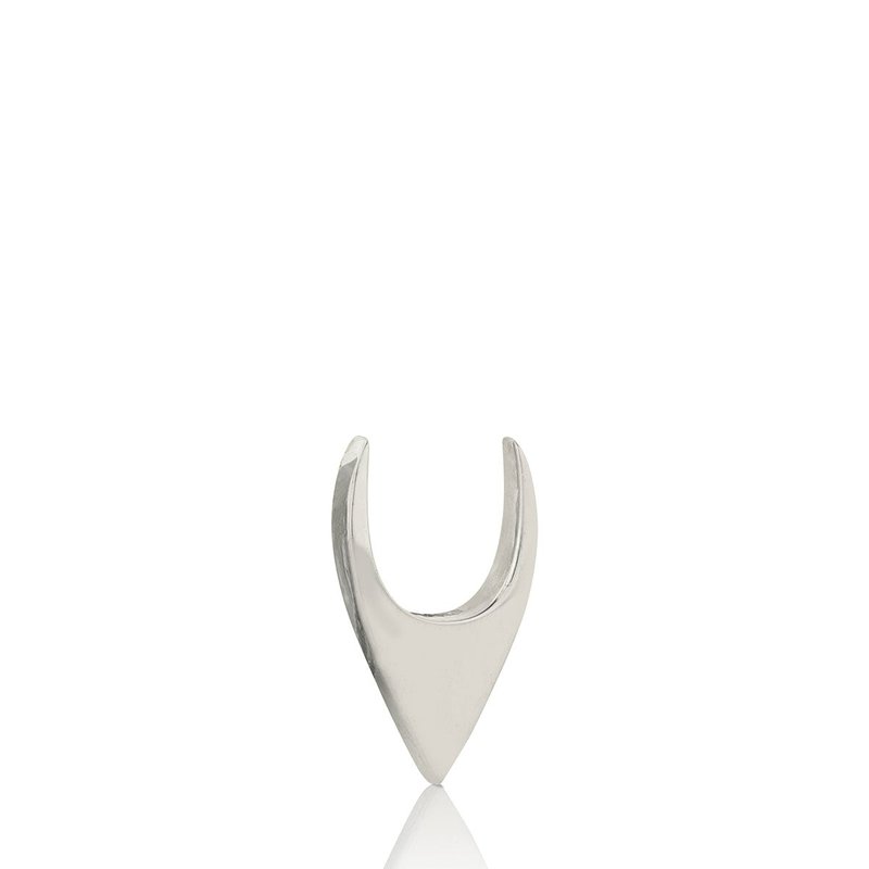 Fang Logo Stud Earring Black Rhodium In Grey