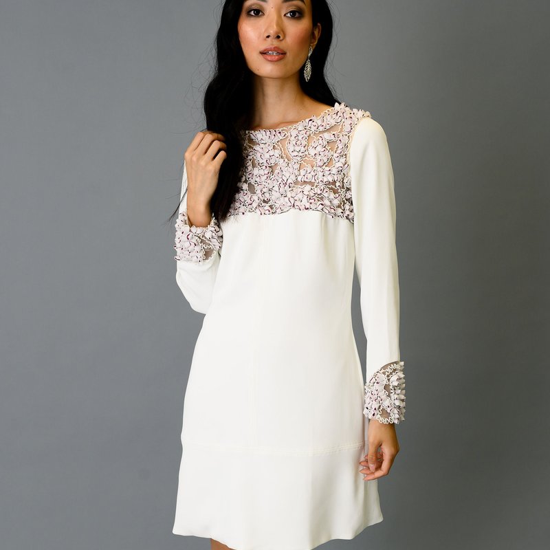 Farah Naz New York Test A- Line Relax Fit Dress In White