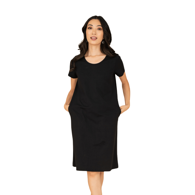 Farah Naz New York Women Pockets Black Dress