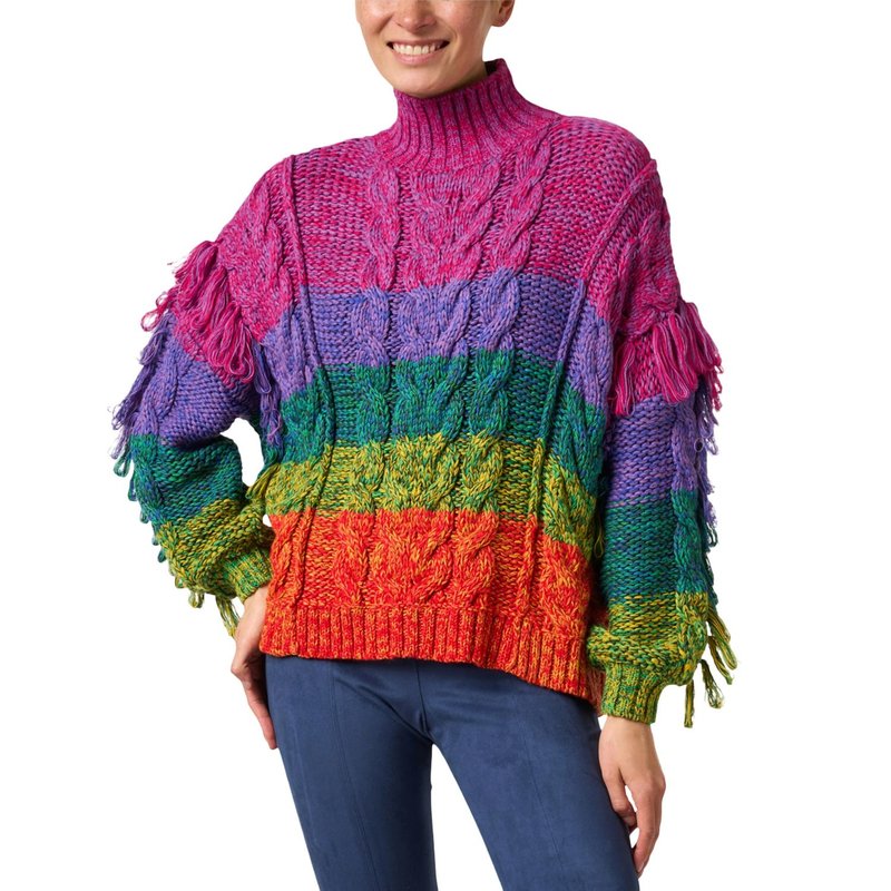 Shop Farm Rio Cable Knit Sweater In Purple