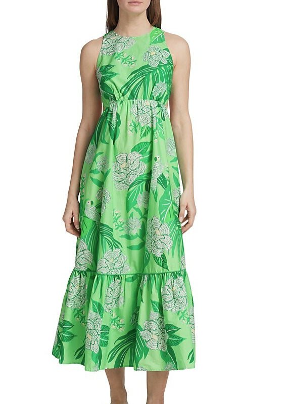 Shop Farm Rio Women Dewdrop Floral Green Sleeveless Cotton Midi Dress