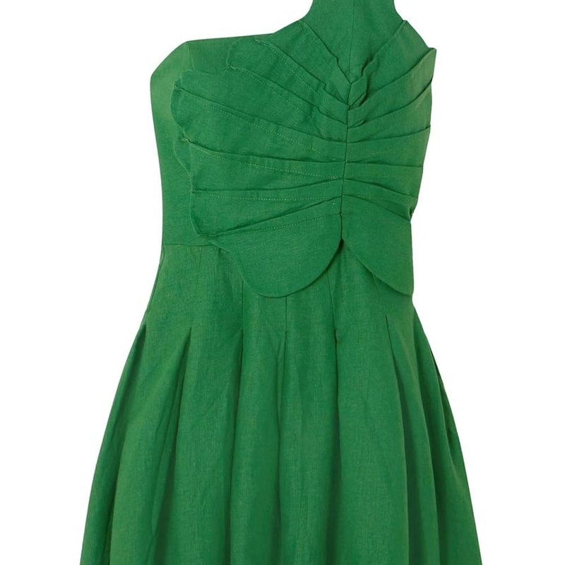 Shop Farm Rio Women's One Shoulder Lea Mini Dress In Green