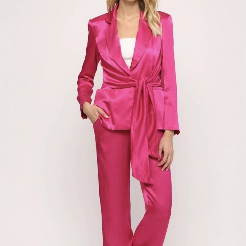 Shop Fate Barbie Tie Front Blazer In Pink
