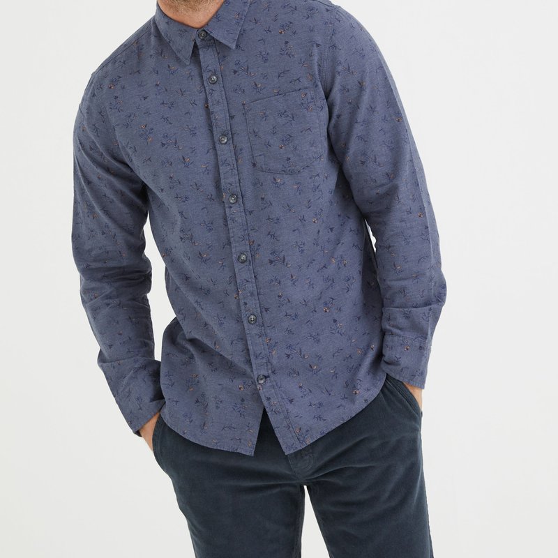 Shop Fatface Burgess Floral Print Shirt In Blue