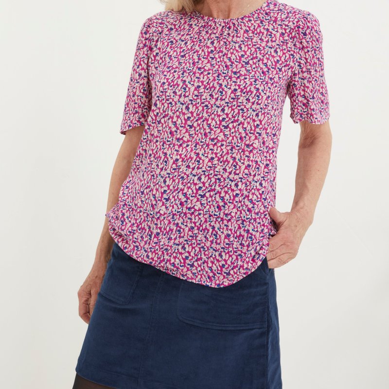 Shop Fatface Lyndy Textured Animal Blouse In Pink