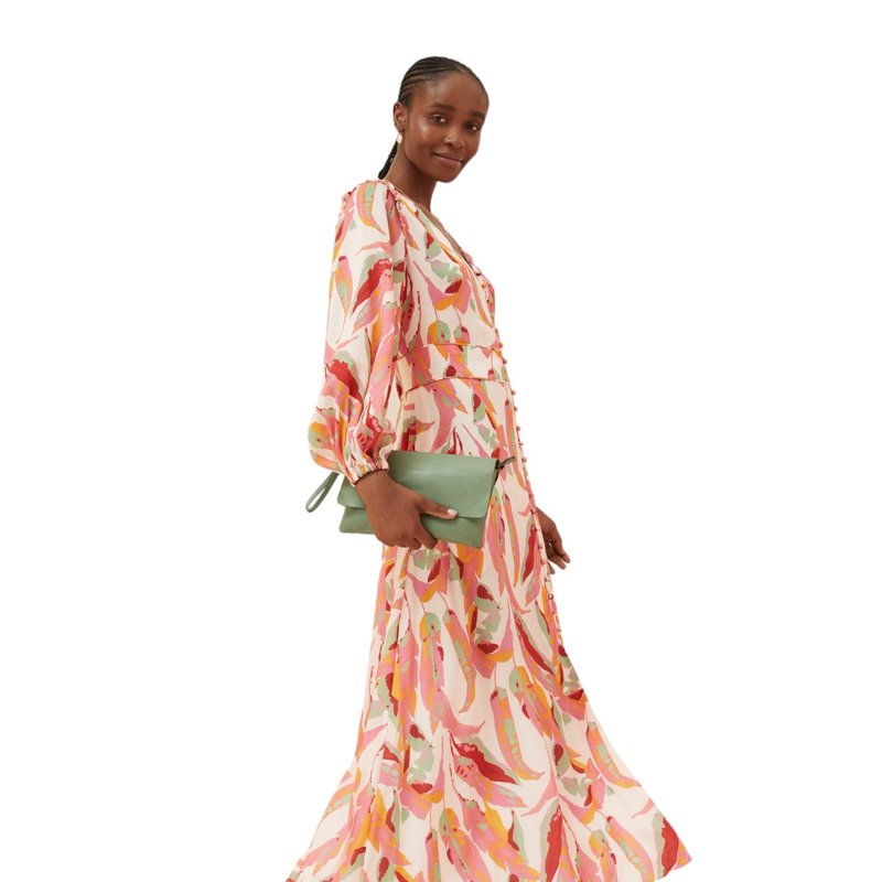 Shop Fatface Peony Painted Leaves Maxi Dress In Pink