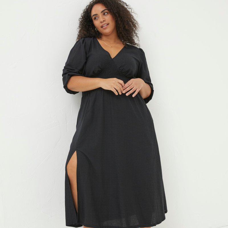 Shop Fatface Plus Size Rene Midi Dress In Black