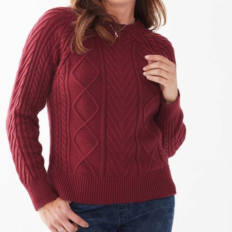 Fdj A Line Cable Knit Raglan Sweater In Red
