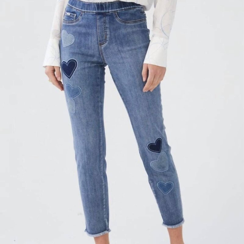 Shop Fdj Pull-on Pencil Ankle Jeans In Blue