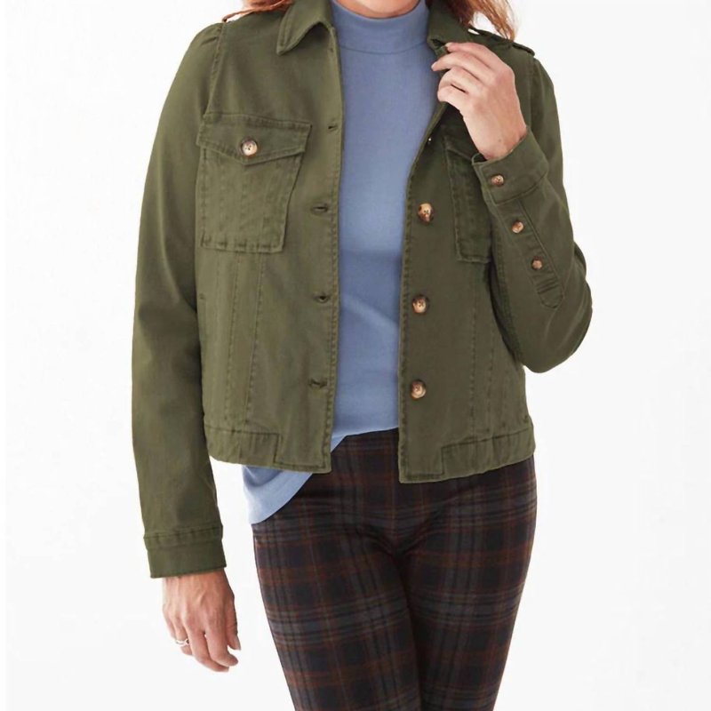 Shop Fdj Vintage Jean Jacket With Euro Twill In Green