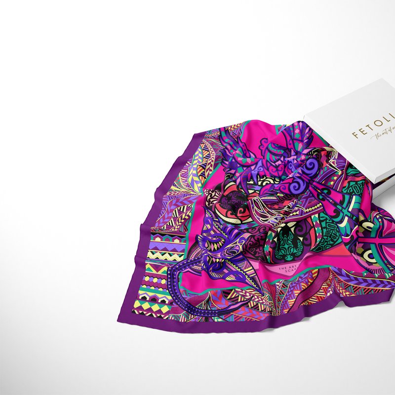 Shop Fetolia Power Of Life Scarf Silk Scarf In Purple