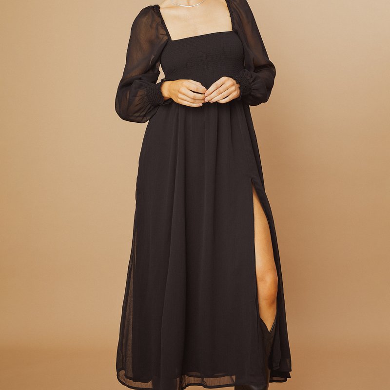 Few Moda Classic Smocked Maxi Dress In Black