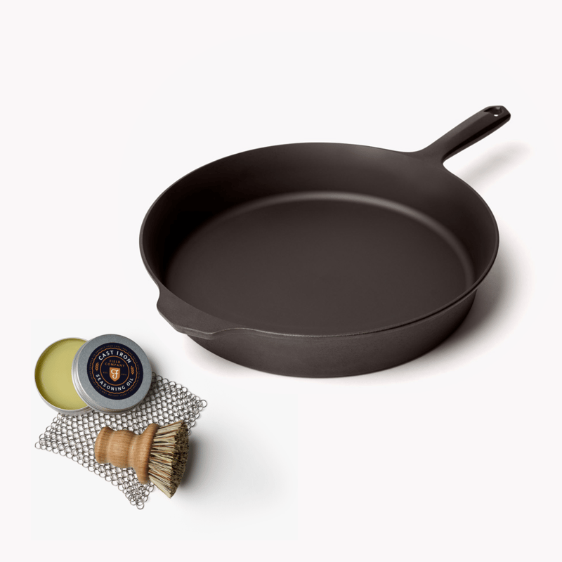 Field Company The Bigger Starter Set: No.10 Cast Iron Skillet With Care Kit In Black