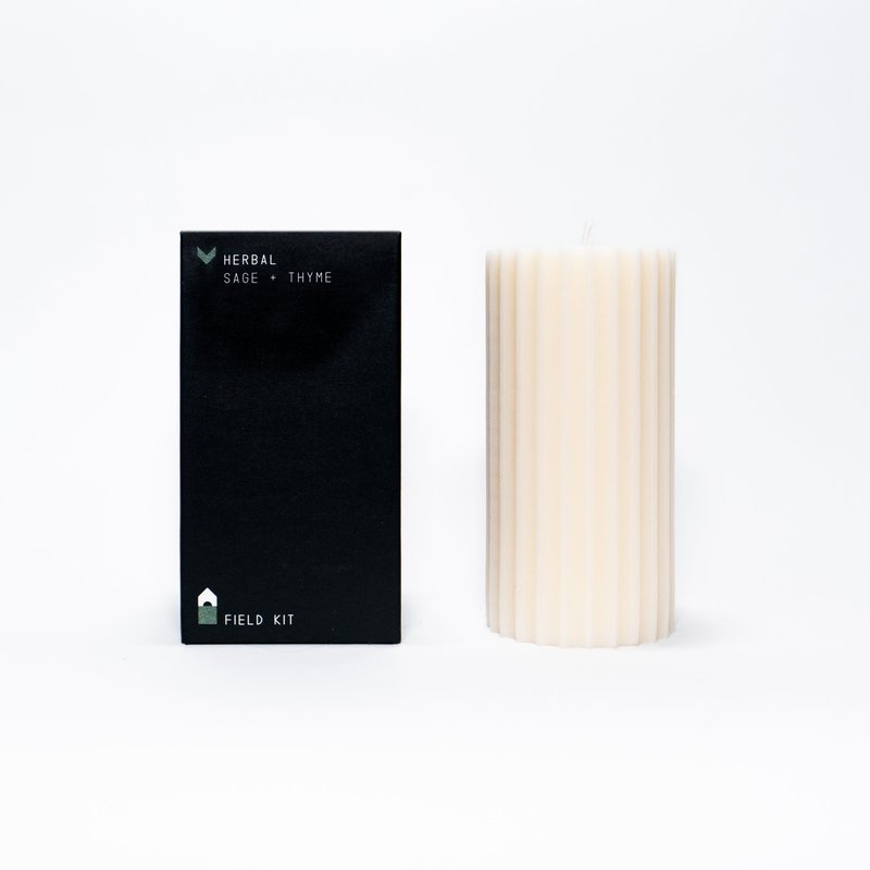 Field Kit Herbal Pillar Candle In Neutral