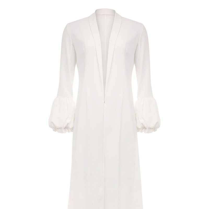 Fifth & Welshire Charli Puff Sleeve Duster In White