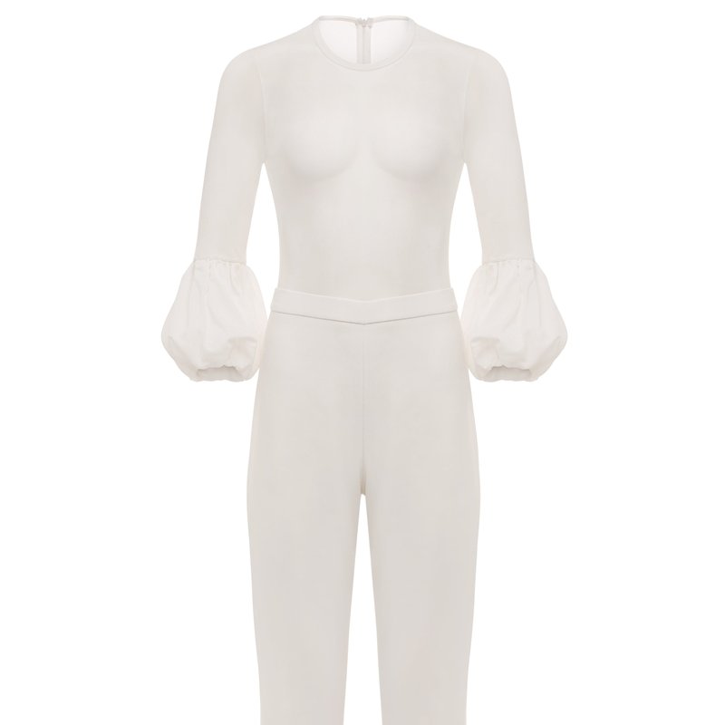 Fifth & Welshire Shane Wide Leg Jumpsuit In White