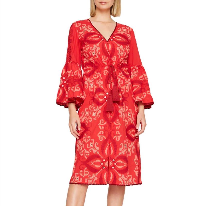 Shop Figue Minette Dress In Crimson Red
