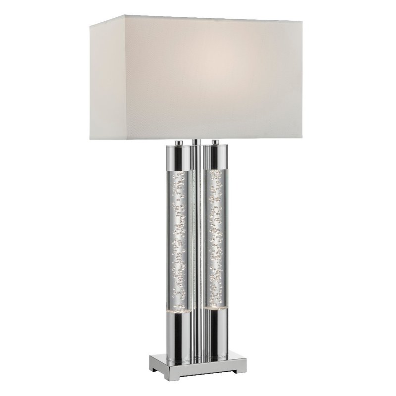 Shop Finesse Decor Acrylic Table Lamp In Grey